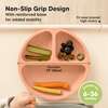 3-Pack BPA-Free Prep Silicone Suction Plate for Baby and Toddler, Roseate - Food Storage - 4