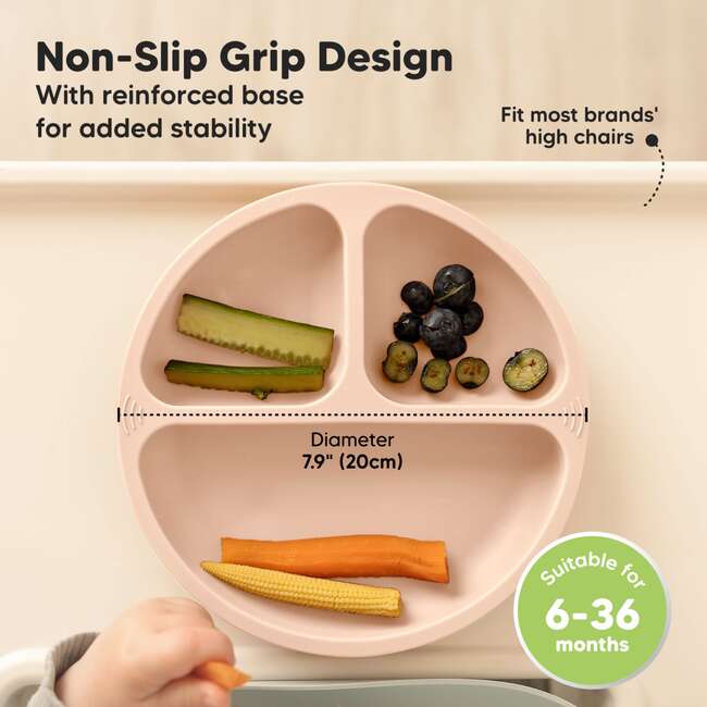 3-Pack BPA-Free Prep Silicone Suction Plate for Baby and Toddler, Dusk - Food Storage - 4