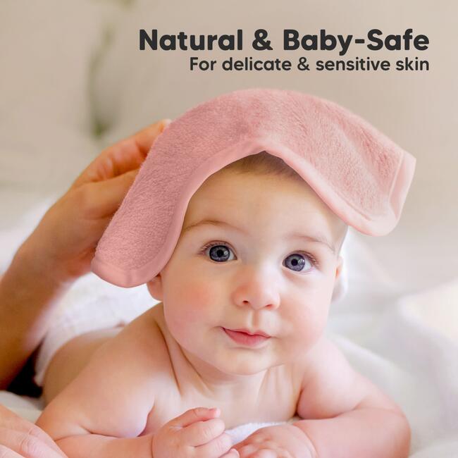 6pk Deluxe Organic Baby Washcloths for Newborn, Rosy - Towels - 5