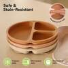 3-Pack BPA-Free Prep Silicone Suction Plate for Baby and Toddler, Terracotta - Food Storage - 5