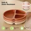 3-Pack BPA-Free Prep Silicone Suction Plate for Baby and Toddler, Roseate - Food Storage - 5