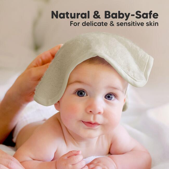 6pk Deluxe Organic Baby Washcloths for Newborn, Stone - Towels - 5