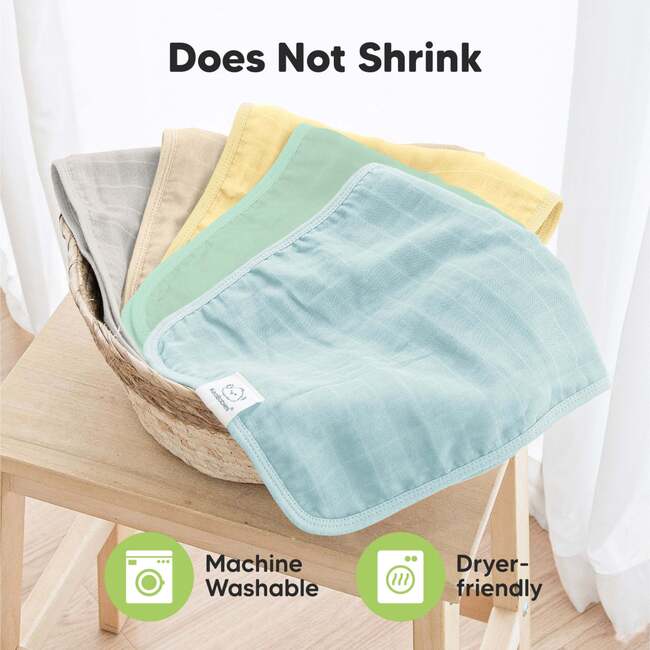 5-Pack Lumi Muslin Burp Cloths, Mirage - Burp Cloths - 7