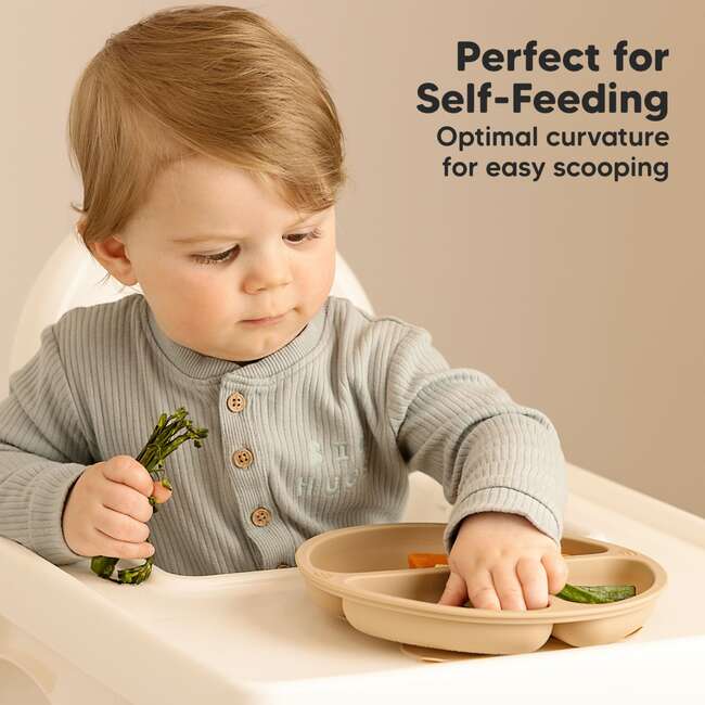 3-Pack BPA-Free Prep Silicone Suction Plate for Baby and Toddler, Terracotta - Food Storage - 7