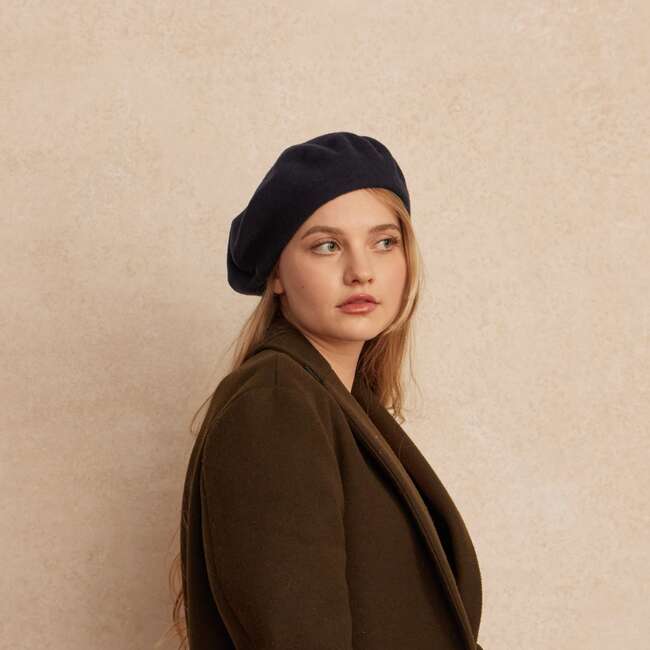 Womens Marche Beret, Navy - Hats - 2