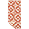 Gigi Checked Floral Terry Hand Towel, Rust & Cream - Towels - 1 - thumbnail