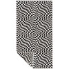 Opt Out Premium Woven Illusional Check Towel, Black - Towels - 1 - thumbnail