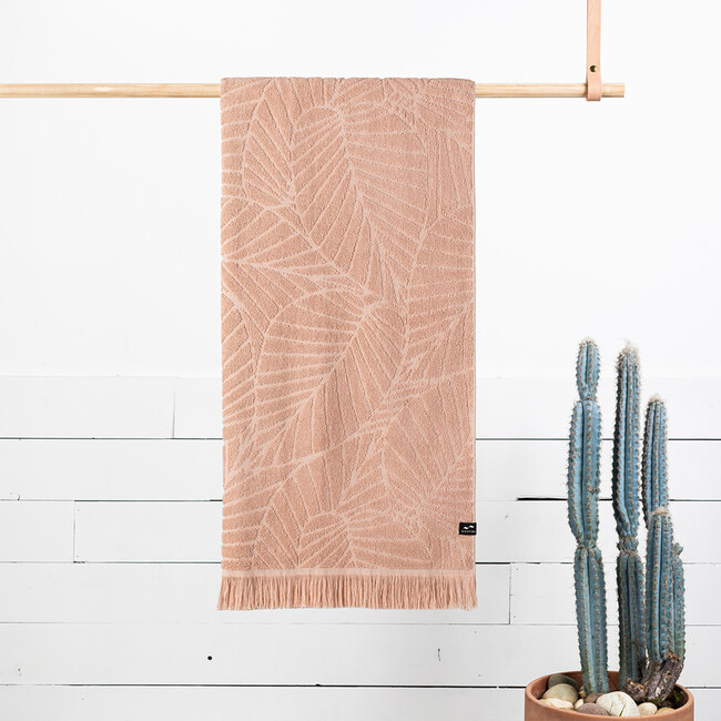 Kalo Embossed Terry Bath Towel, Clay - Towels - 2
