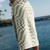 Opt Out Premium Woven Illusional Check Print Towel, Sage - Towels - 2