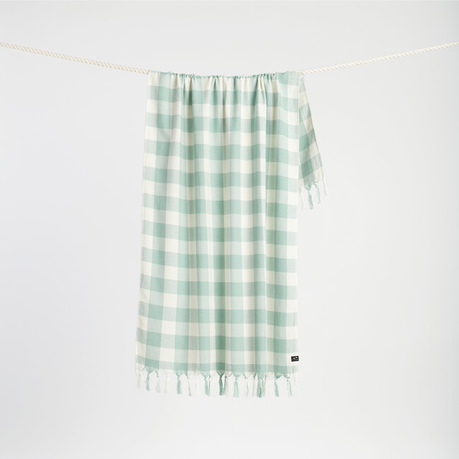 Ravello Gingham Turkish Towel, Green - Towels - 2