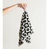 Gigi Checked Floral Terry Hand Towel, Black & Cream - Towels - 3