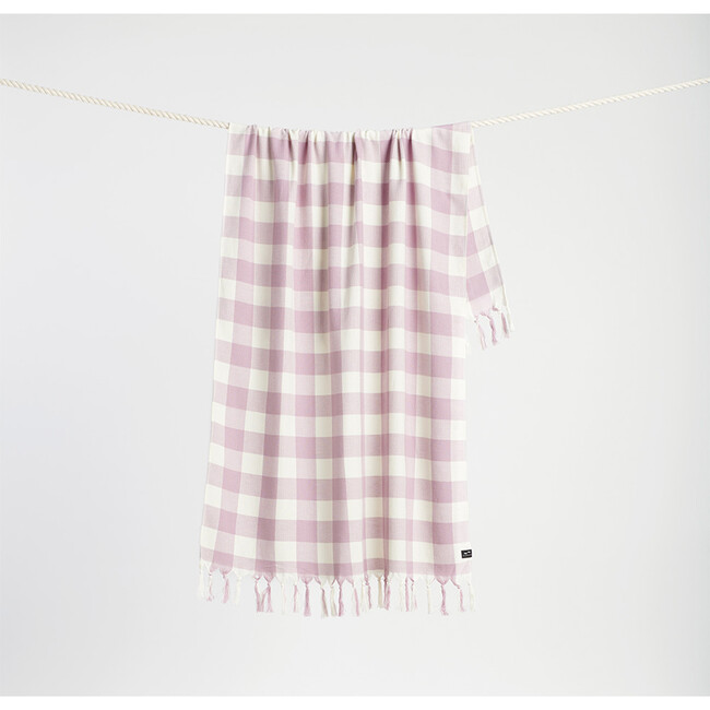 Ravello Gingham Turkish Towel, Purple - Towels - 3