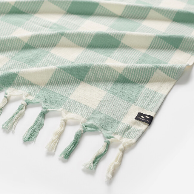 Ravello Gingham Turkish Towel, Green - Towels - 3