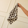 Gigi Checked Floral Terry Hand Towel, Black & Cream - Towels - 4
