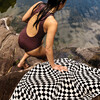 Opt Out Premium Woven Illusional Check Towel, Black - Towels - 4