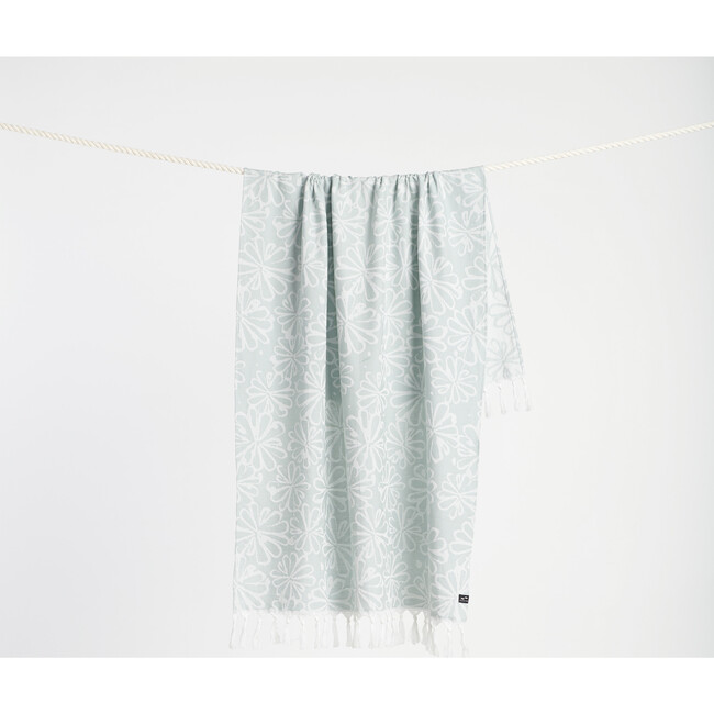 Gia Floral Turkish Towel, Sage - Towels - 6