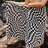 Opt Out Premium Woven Illusional Check Towel, Black - Towels - 6