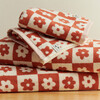Gigi Checked Floral Terry Bath Towel, Rust & Cream - Towels - 6