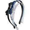 Metallic Ribbon Headbands, Ivory, Blue & Black - Hair Accessories - 1 - thumbnail