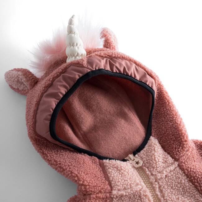 Unido Unicorn Fleece Jumpsuit, Pink - Rompers - 5