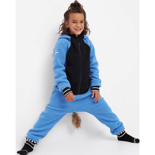 Wild Thing Fleece Jumpsuit, Blue - Rompers - 5