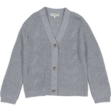 Women's Philo Plunging V-Neck Cardigan, Mouse Grey