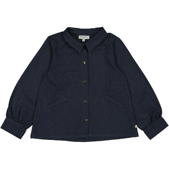 Isabel Solid A-Line Shirt, Navy