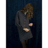 Women's Isabel Solid A-Line Shirt, Navy - Blouses - 2