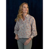 Women's Isabel Floral Print A-Line Shirt, Rosewood - Blouses - 2
