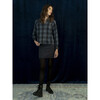 Women's Isabel Large Checkered A-Line Shirt, Blue - Blouses - 2