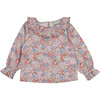 Ambre Floral Print Ruffled Collar Blouse, Rosewood - Blouses - 1 - thumbnail