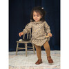 Ambre Floral Print Ruffled Collar Blouse, Honey Grey - Blouses - 4