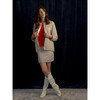 Women's Floral Print Aline Quilted Zipped Skirt, Winter Berry - Skirts - 5