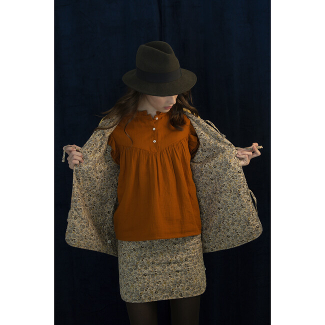 Women's Floral Print Alina Quilted Reversible Jacket, Honey Grey - Jackets - 5