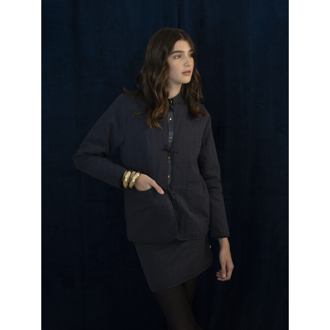 Women's Aline Quilted Zipped Skirt, Navy - Skirts - 7