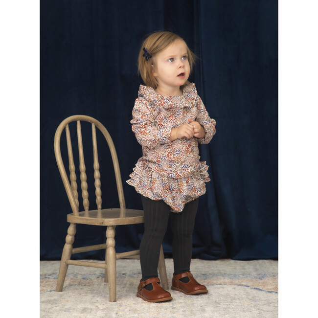 Ambre Floral Print Ruffled Collar Blouse, Rosewood - Blouses - 5