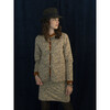 Women's Floral Print Alina Quilted Reversible Jacket, Honey Grey - Jackets - 6