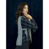 Women's Isabel Large Checkered A-Line Shirt, Blue - Blouses - 8
