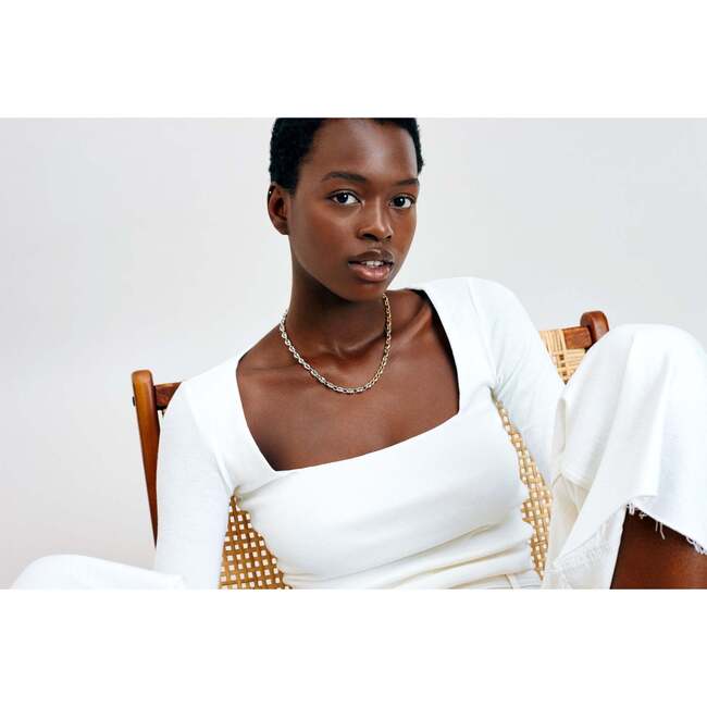 22'' Petite Coffee Bead Necklace, Gold + Silver - Necklaces - 2