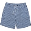 Mens Denim Stripe Comfort Lined Swim Short - Swim Trunks - 1 - thumbnail