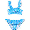 Santorini Blue Frill Crop Bikini - Two Pieces - 1 - thumbnail