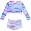 Water Hues Crop LS Rash Top Set - Two Pieces - 3