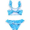 Santorini Blue Frill Crop Bikini - Two Pieces - 3