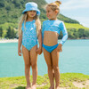 Santorini Blue Crop LS Rash Set - Two Pieces - 4