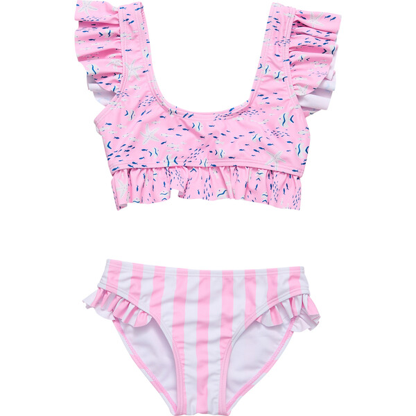 Pink Sea Frilled Crop Bikini - Snapper Rock Swim | Maisonette