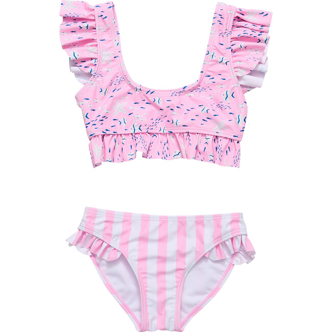 Pink Sea Frilled Crop Bikini