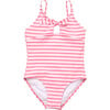 Coral Stripe Sustainable Bow Swimsuit - One Pieces - 1 - thumbnail