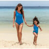 Marine Blue One Shoulder Swimsuit - One Pieces - 2