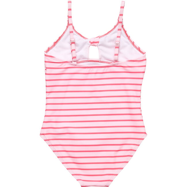 Coral Stripe Sustainable Bow Swimsuit - One Pieces - 3