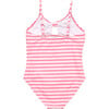 Coral Stripe Sustainable Bow Swimsuit - One Pieces - 3